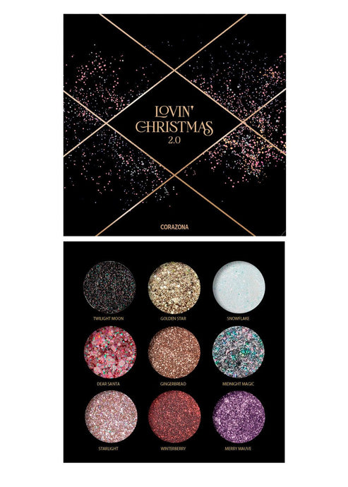 Pressed glitter palette Lovin' Christmas 2.0 - CorazonaBeauty